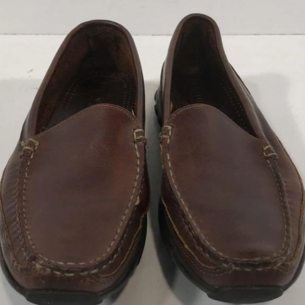 Men's Allen Edmonds Boulder Driving Moccasin Loafers Brown Leather Size 9.5D